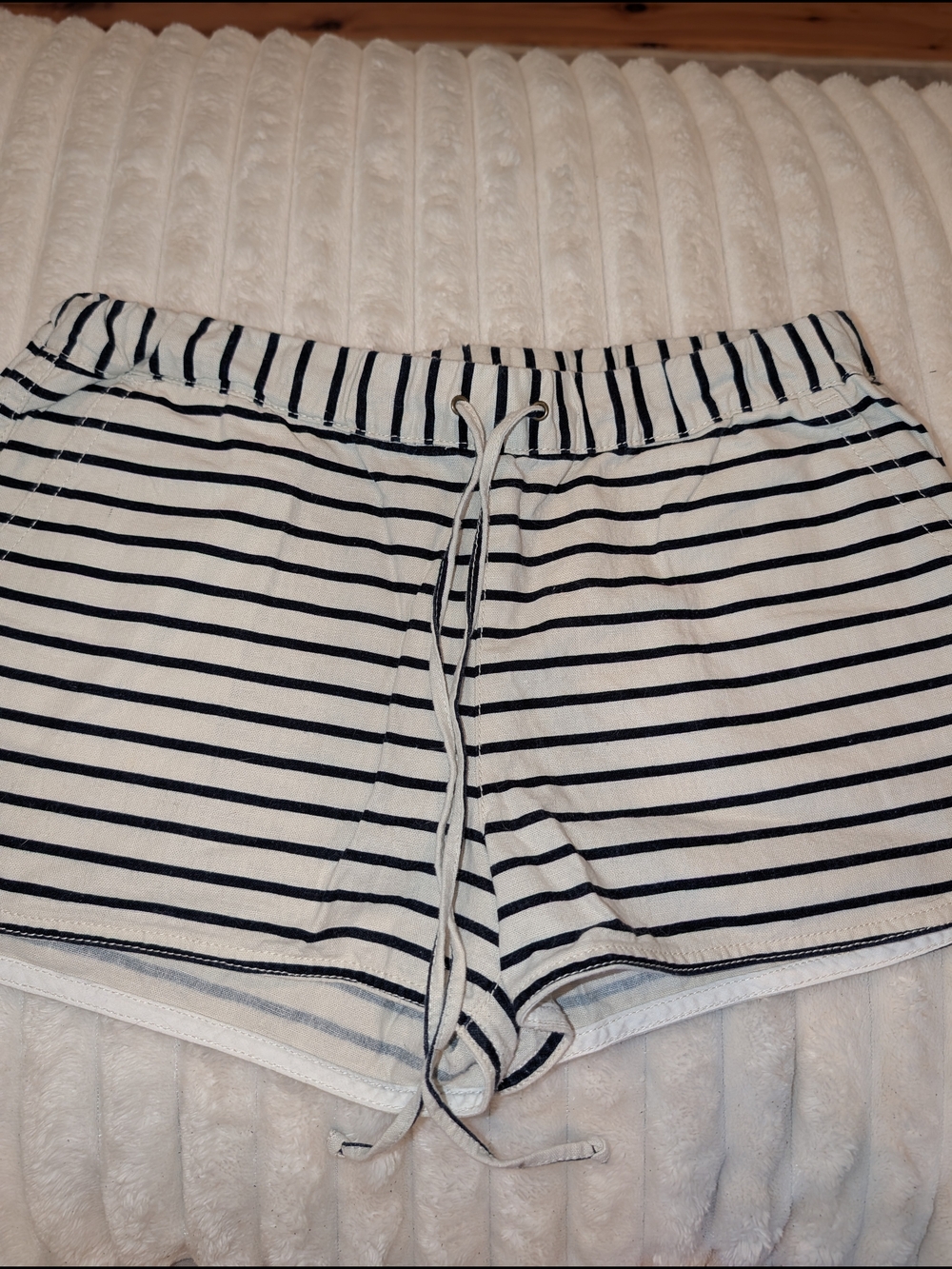 J. Crew Black and White Striped Athletic Lounge Shorts